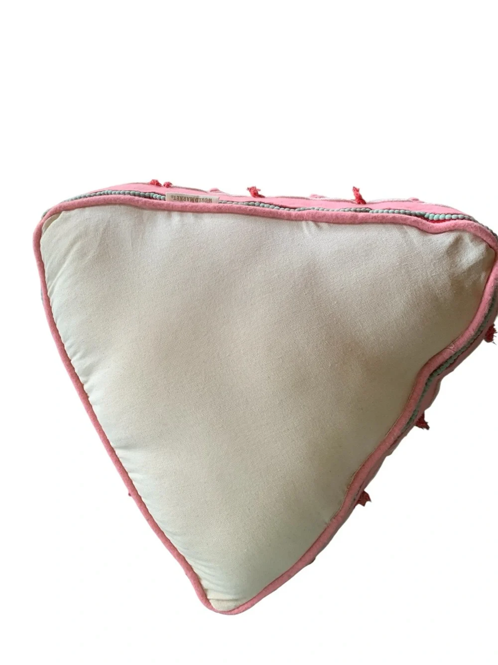 World Market Pink Multicolor Felt Cake Wedge Shaped Throw Pillow